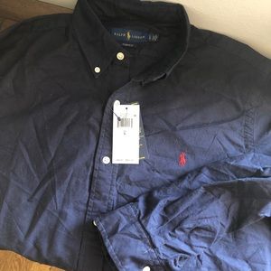 Ralph Lauren Polo men's L long sleeve navy oxford
